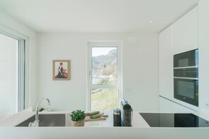 Fridge, microwave, oven, stovetop - Valarin Varenna, Luxury Apartment & Wellness (Vercana)