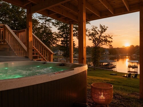 Peaceful 4-bedroom Lake Hamilton Cottage w/ Hot Tub, Fire Pit, Game Room + More