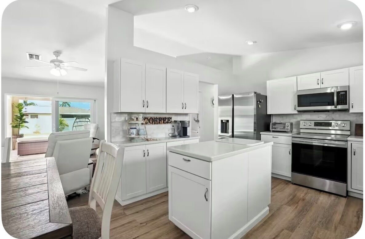 Microwave, oven, stovetop, dishwasher