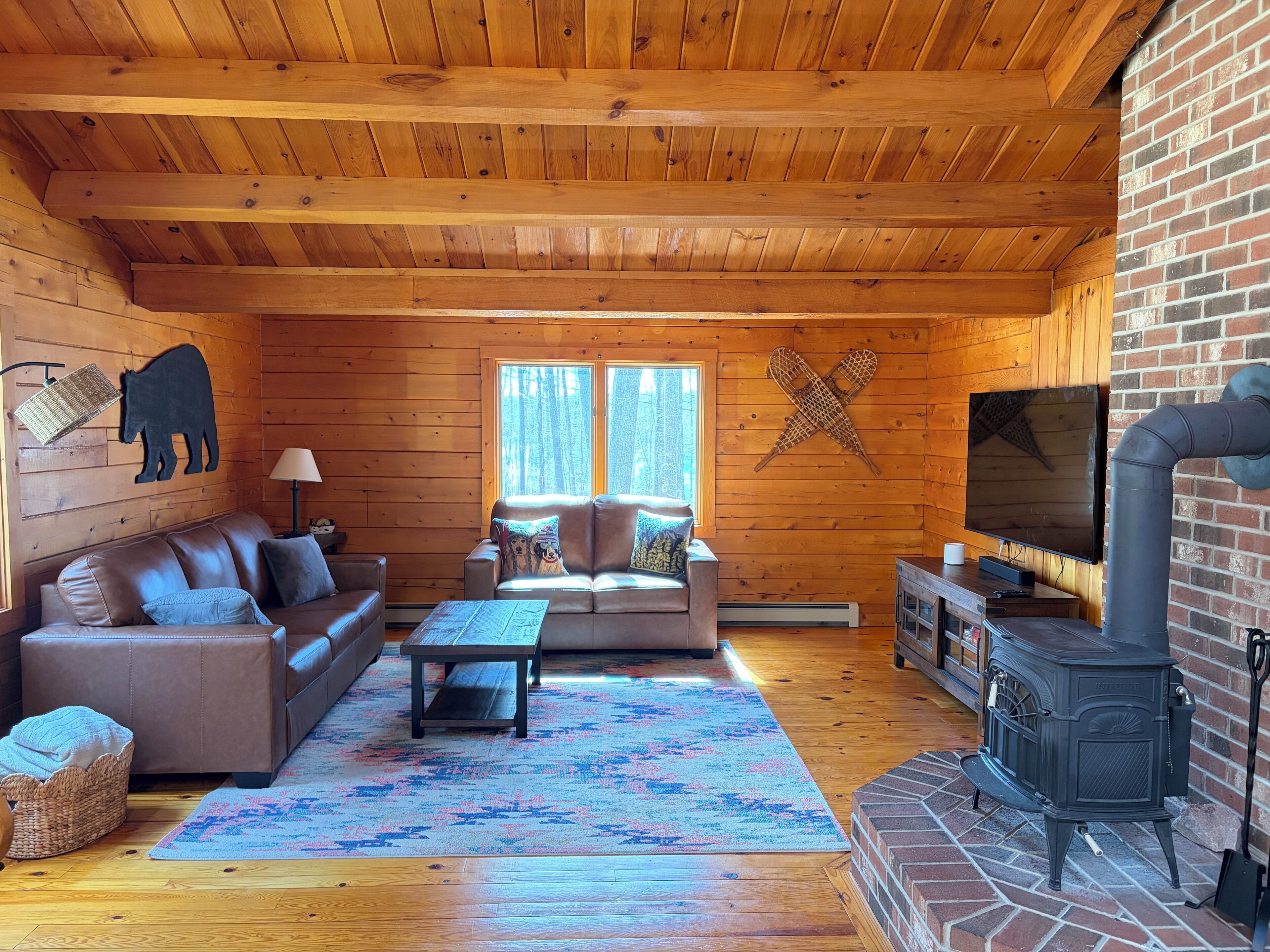 Smart TV, fireplace, video games, books