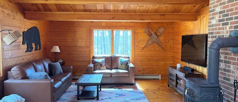 Smart TV, fireplace, video games, books
