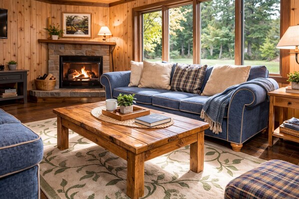 Smart TV, fireplace