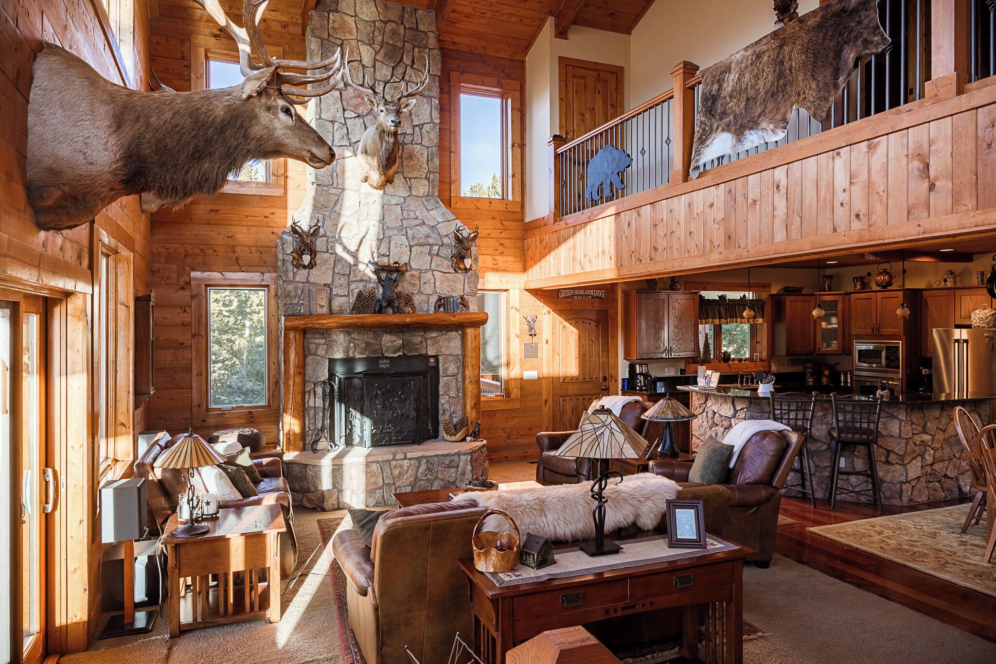 Great Room: Experience rustic elegance with stunning views and warm wood accents!