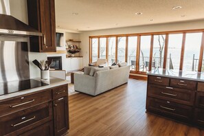 TV, fireplace - Spacious 5-bedroom on Lake Andrew w/ Private Dock/Game Room/Gym &<2 hours to MSP (New London)