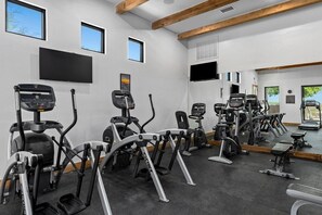 Fitness facility - Hill Country | Luxury Nature Retreat | Pool + Trails | 2BR (Hunt)