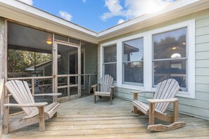 Terrace/patio - 5BR Outer Banks Retreat ✦ Pool ✦ Spa ✦ Private Beach Access Prkg ✦ Dog-Friendly (Southern Shores)