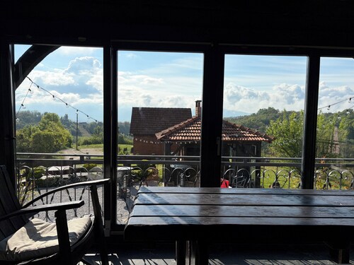 Wooden house with pool and views of Medvednica and vineyards