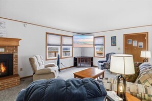 Living area - 46mm Lakefront Home w/ Private Dock, Great Views, Huge Deck & Water Toys (Gravois Mills)