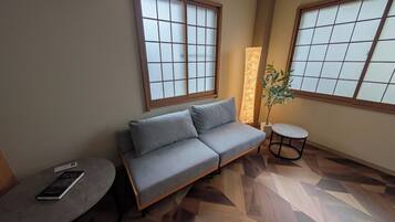 Luxury House, Balcony | Living area | 80-inch TV with digital channels
