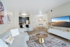 Living area - Bright 1BR Coastal Escape • Gym • Pool • Parking (Marina del Rey)