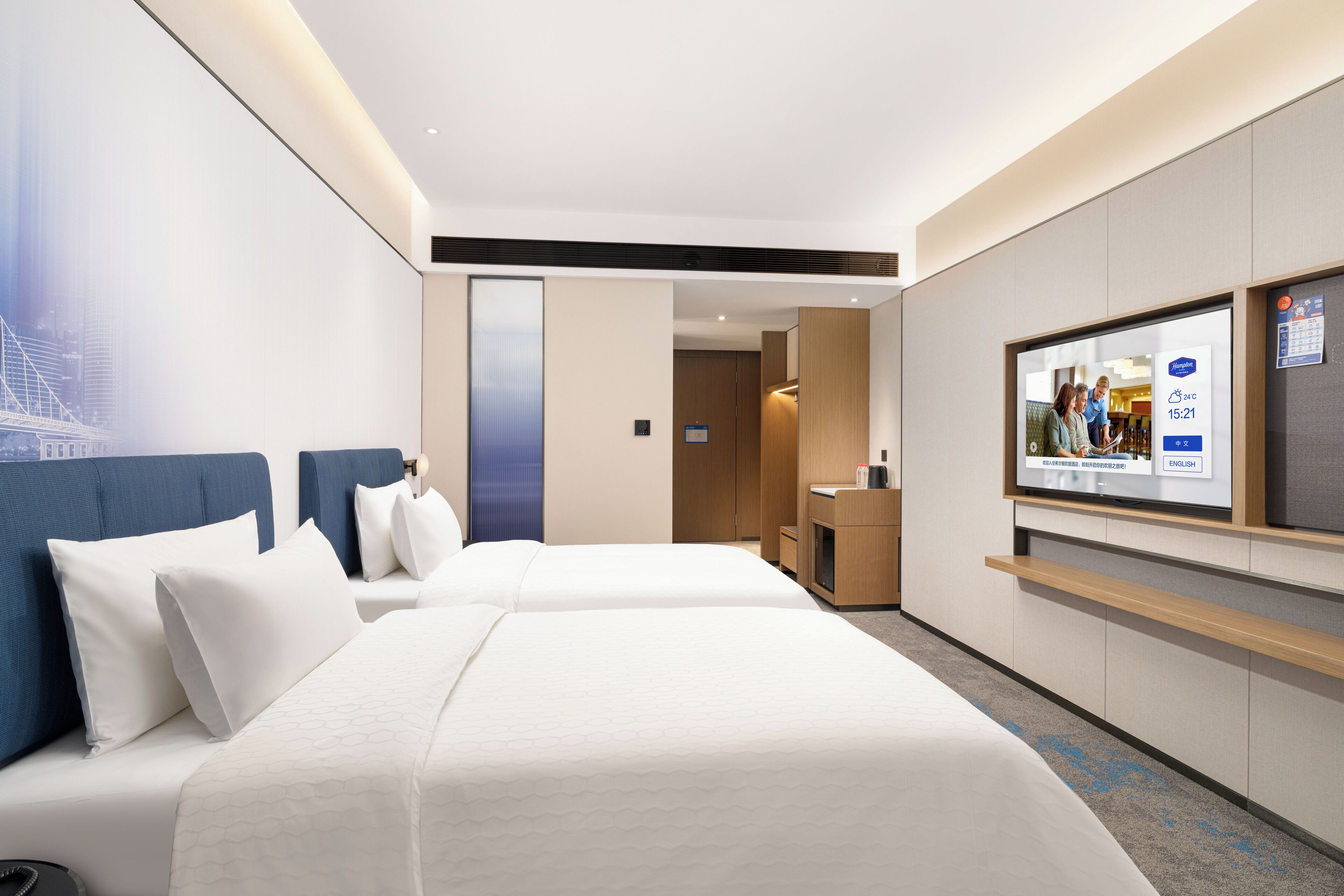 Chambre Supérieure avec lits jumeaux, vue ville | Literie de qualité supérieure, matelas mémoire de forme