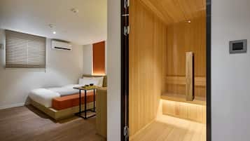 Deluxe-Sauna | Tende oscuranti, insonorizzazione, Wi-Fi gratuito, lenzuola