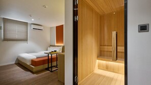 Deluxe-Sauna | Cortinas blackout, quartos à prova de som, Wi-Fi de cortesia