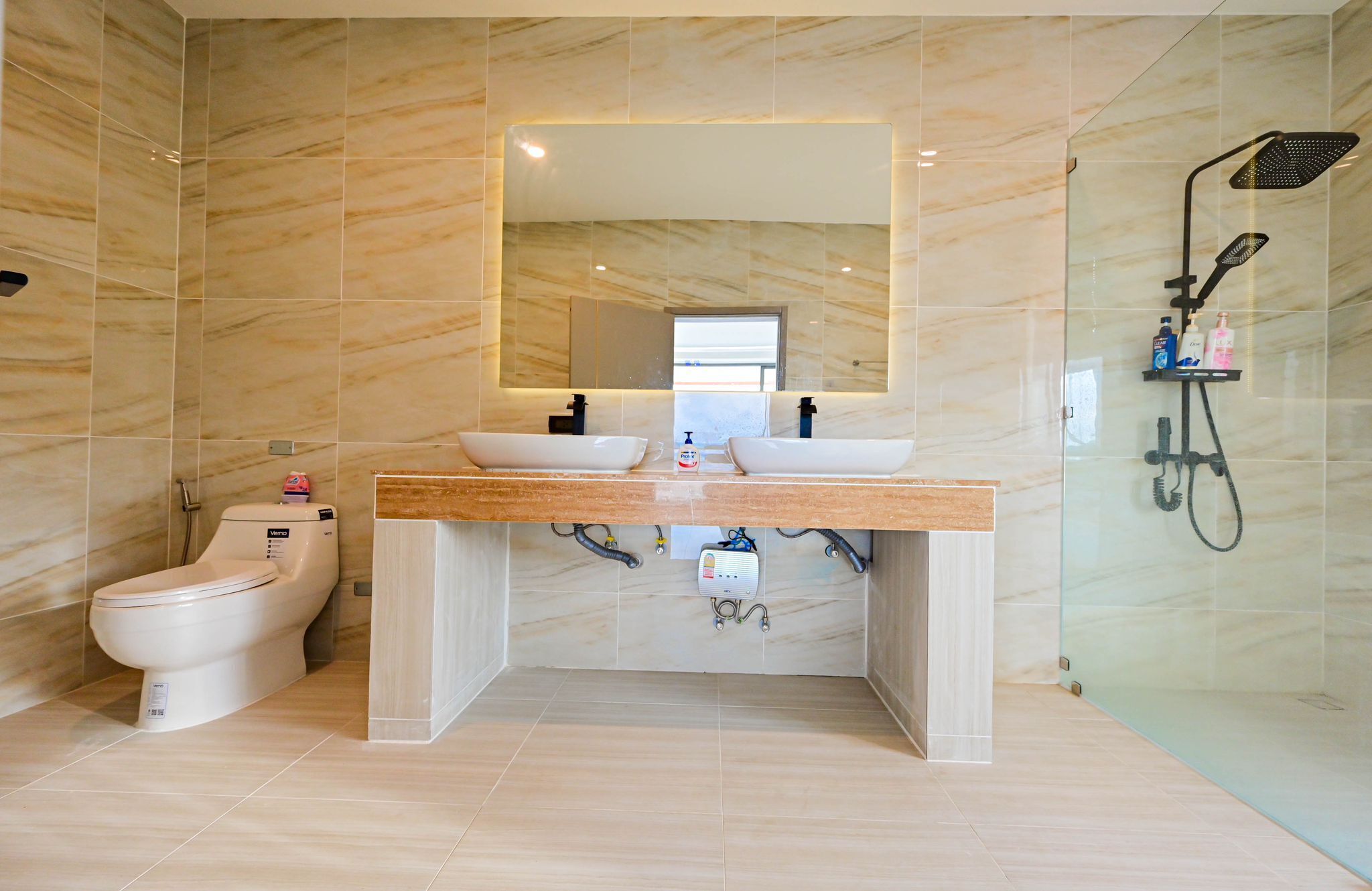 Vila Mewah, balkon, pemandangan samudra | Kamar mandi