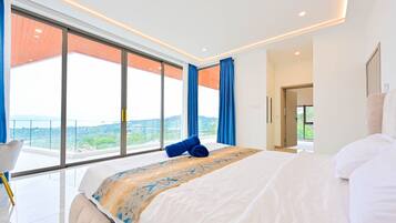 Vila Mewah, balkon, pemandangan samudra