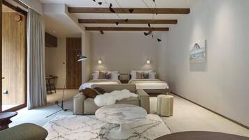 Basic Twin Room, Balcony, Garden View | Living area