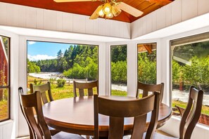 Dining - Riverfront Cabin | Hot Tub | Dogs OK | Near Mt Rainier (Greenwater)