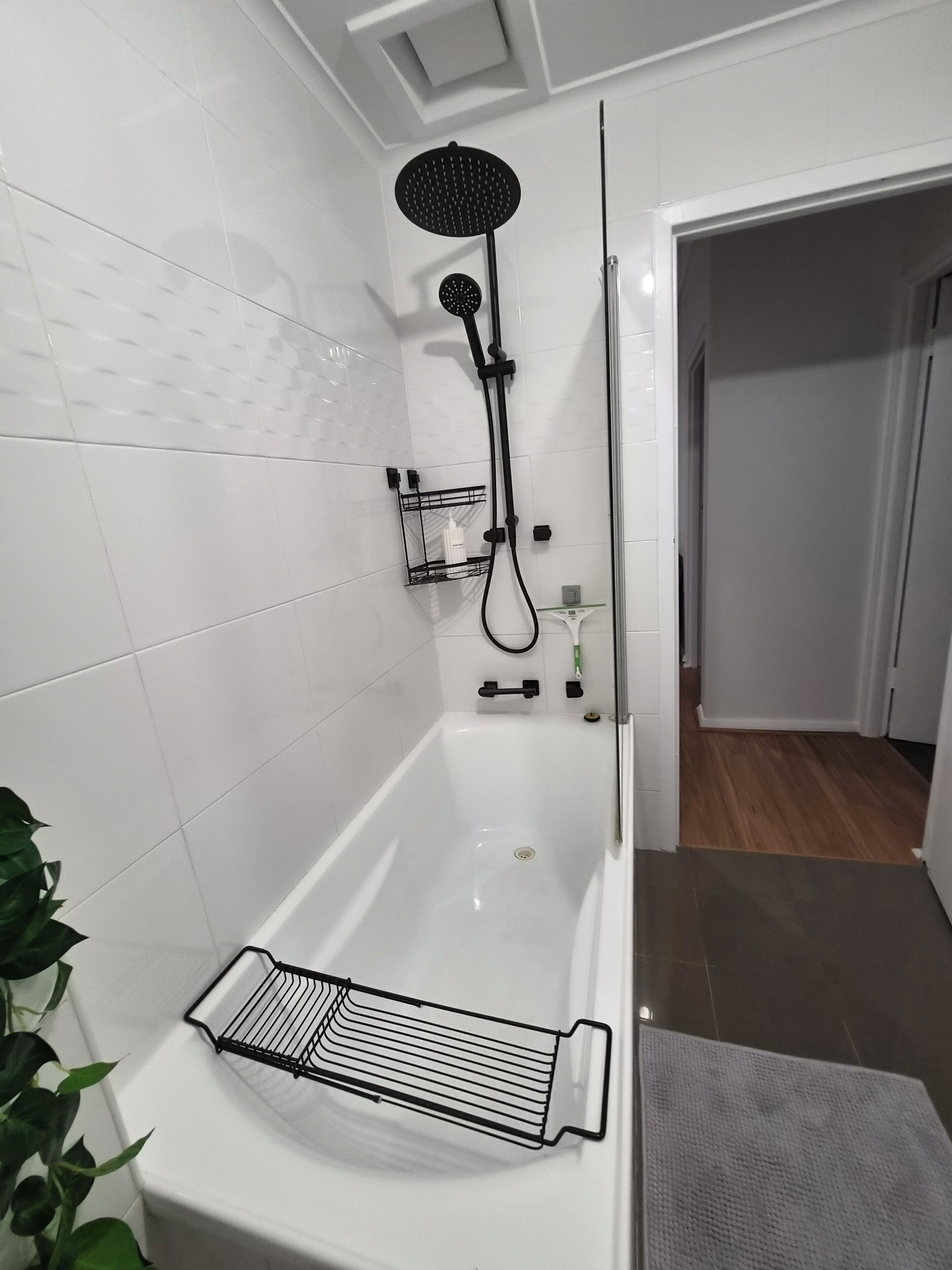Hair dryer, towels, toilet paper