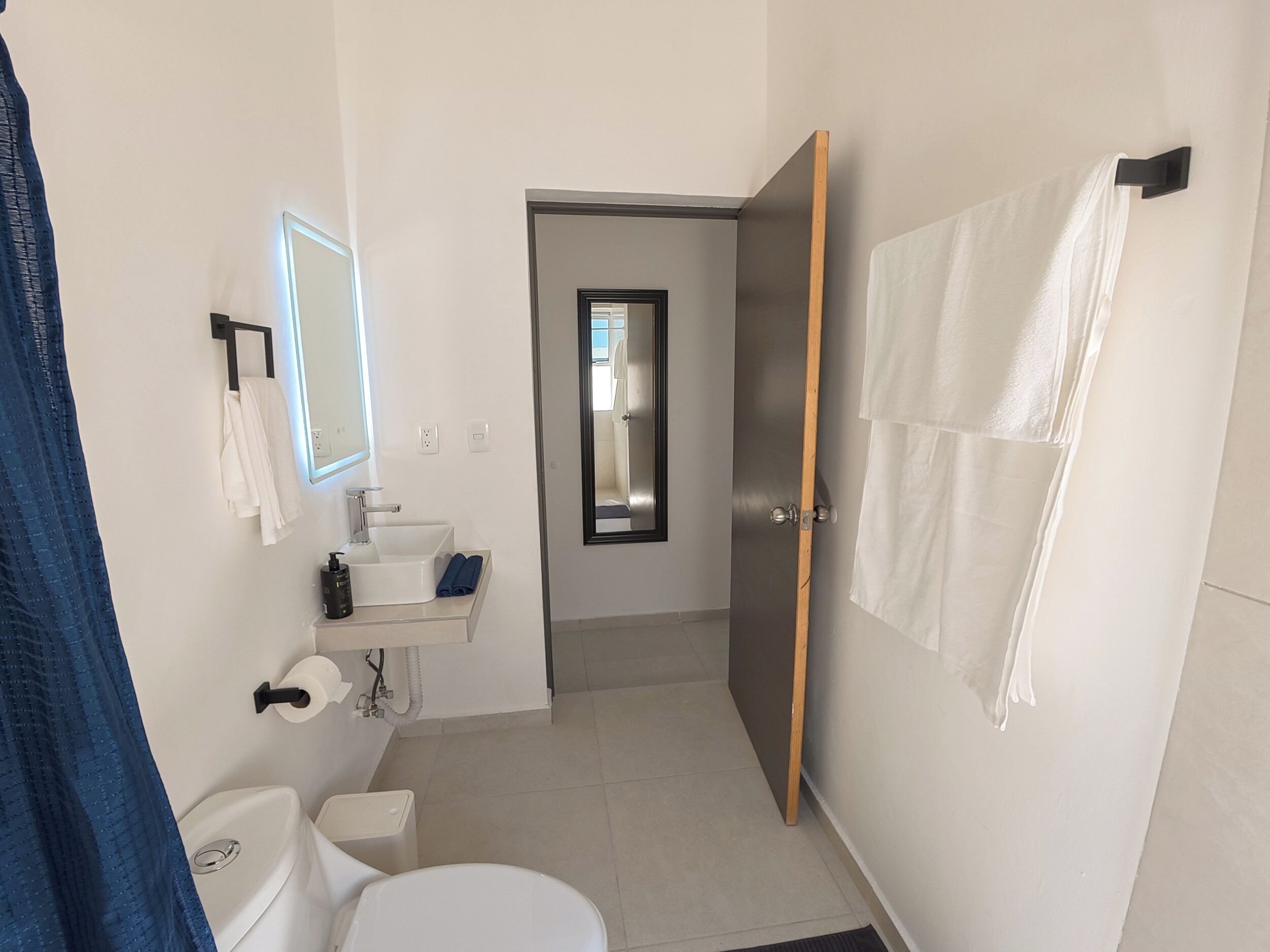 Apartment, 1 King Bed, Kitchen, Garden View | Bathroom | Shower, towels, soap, toilet paper