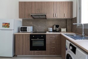 Apartment, 2 Bedrooms, Kitchen, City View | Private kitchen | Full-size fridge, microwave, oven, stovetop