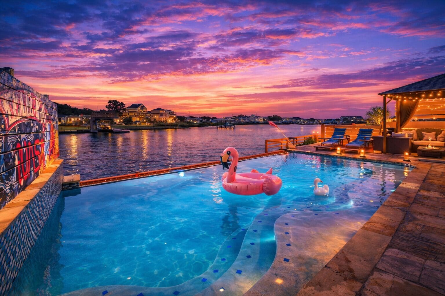 Una piscina al aire libre