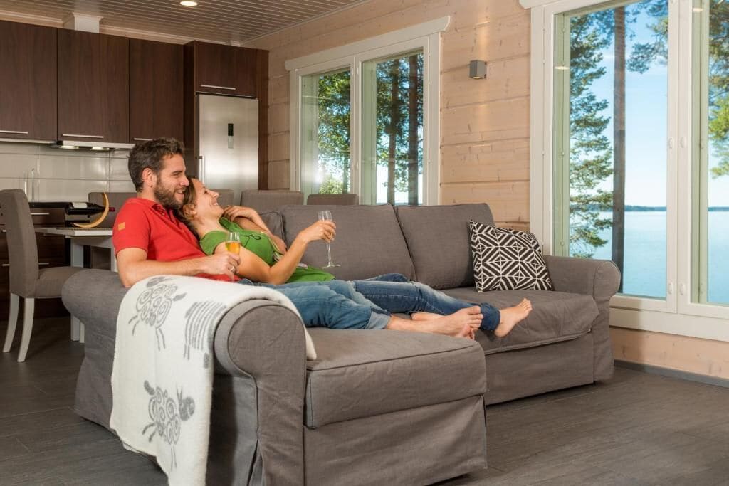Villa Confort, patio, vue lac | Coin séjour