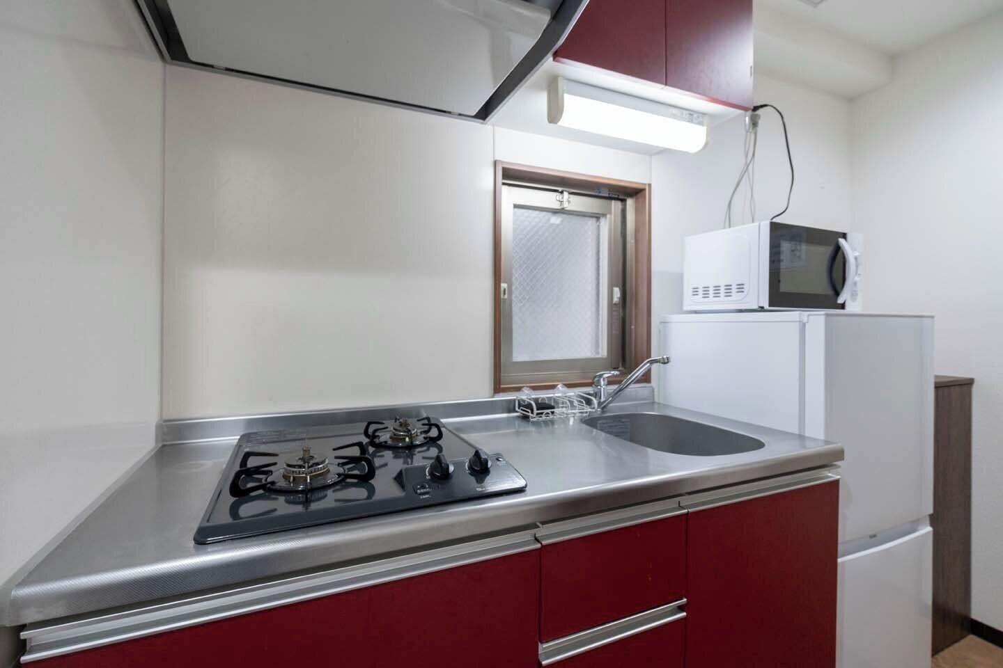 Apartment(b02), Non Smoking | Private kitchen | Fridge, microwave, stovetop, cookware/dishes/utensils