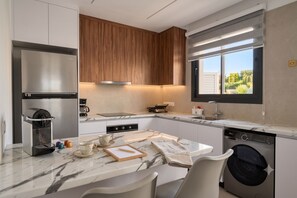 Fridge, microwave, oven, stovetop - Rodia | Ground Floor 2-BR Garden Apt | (Paphos)
