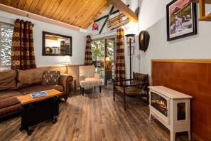 TV, fireplace - Rustic Charm Condo #16 at Ptarmigan Village (Whitefish)