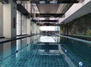 Condo, 2 Bedrooms, Accessible, Balcony | Pool | Indoor pool - Luxurious 2BR Condo in Makati City With Stunning Views (Makati)