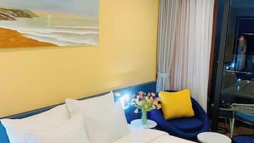 Double Room, 1 King Bed with Sofa bed, Balcony | Premium bedding, free WiFi, bed sheets