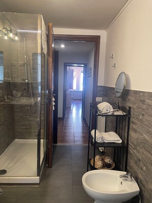 Sèche-cheveux, bidet, serviettes fournies, savon
