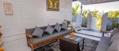 Villa, 2 Bedrooms, Private Pool | Living area | 43-inch Smart TV with digital channels