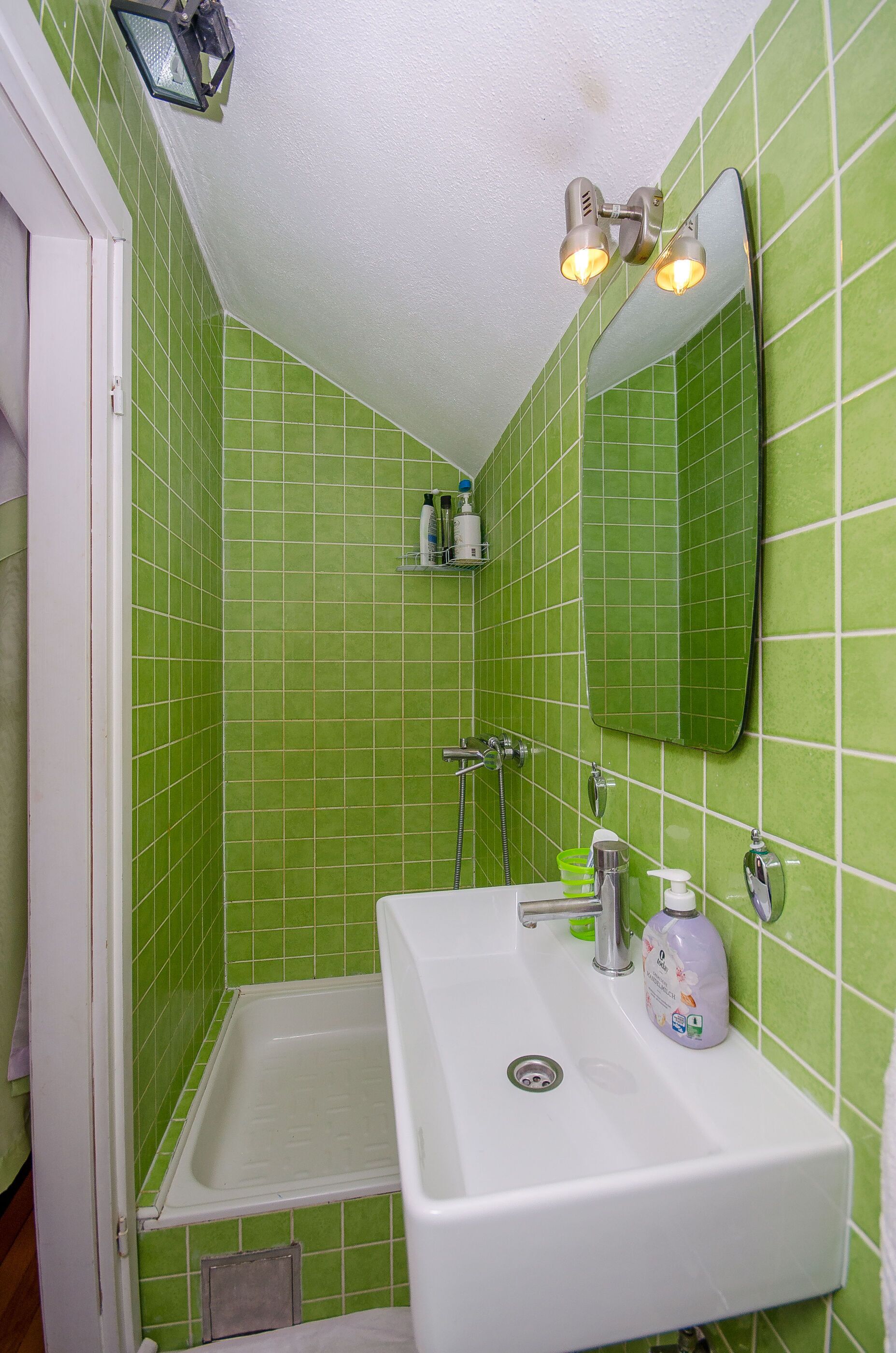Studio (A2) | Bathroom | Shower, towels, soap, shampoo