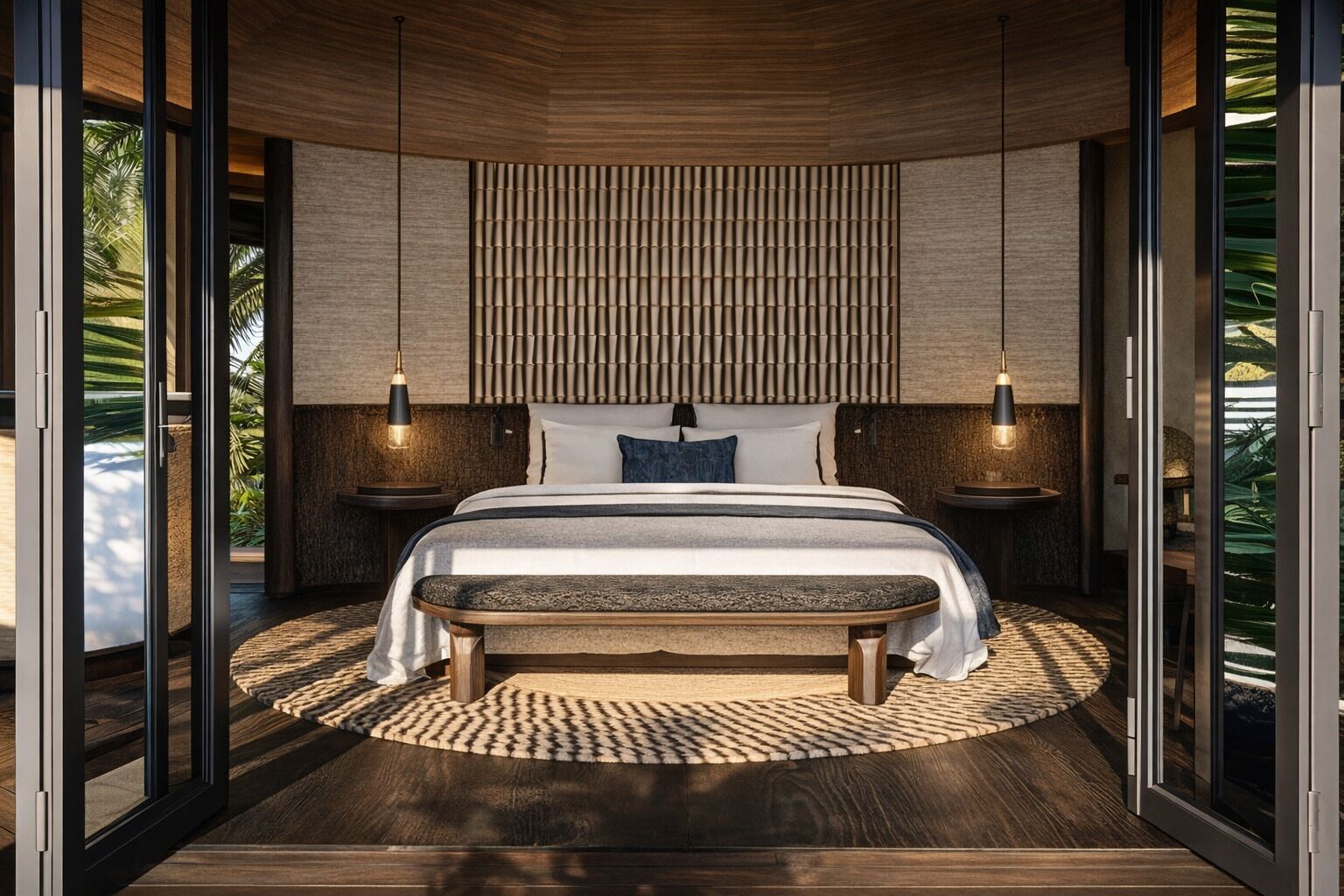 Luxe boomhut, balkon, uitzicht op lagune