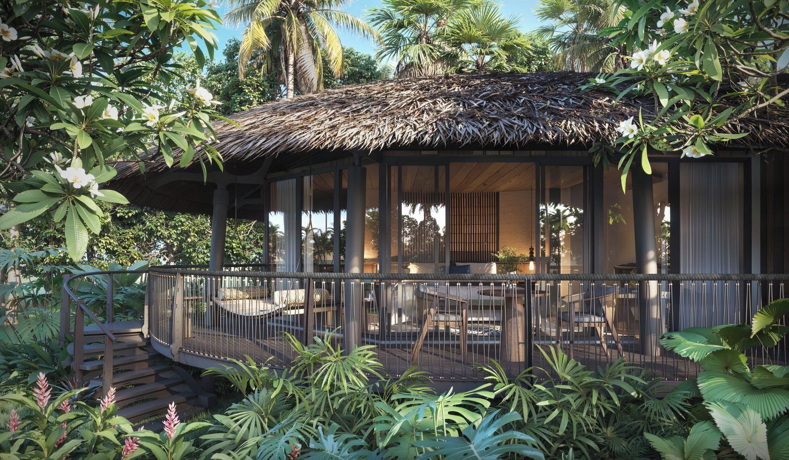 Lagoon Shore Pavilion | Biancheria da letto di alta qualità, copriletto in piuma, minibar