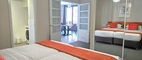 2 bedrooms, iron/ironing board, WiFi, bed sheets