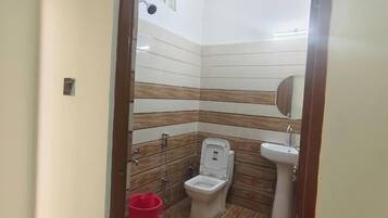 Deluxe Quadruple Room, Mountain View | Bathroom | Shower, soap