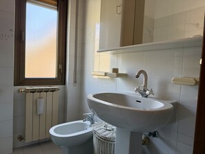 Dusche, Haartrockner, Bidet, Handtücher