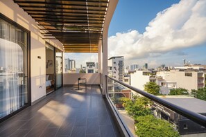 Luxury Studio, Balcony, City View | Property grounds - GRAND LUX by BRIO (Phuong An Hai Bac)