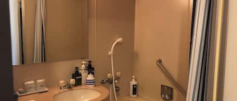 Hair dryer, soap, shampoo