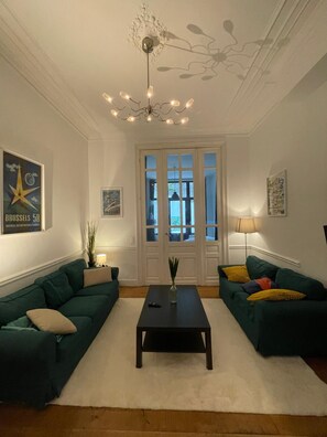 Apartment, 3 Bedrooms, Balcony | Living room - 3 Bedroom Self Check in for 7 (Brussels)