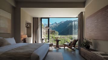 Luxury Double Room, Mountain View | Individually decorated, laptop workspace, free WiFi, bed sheets