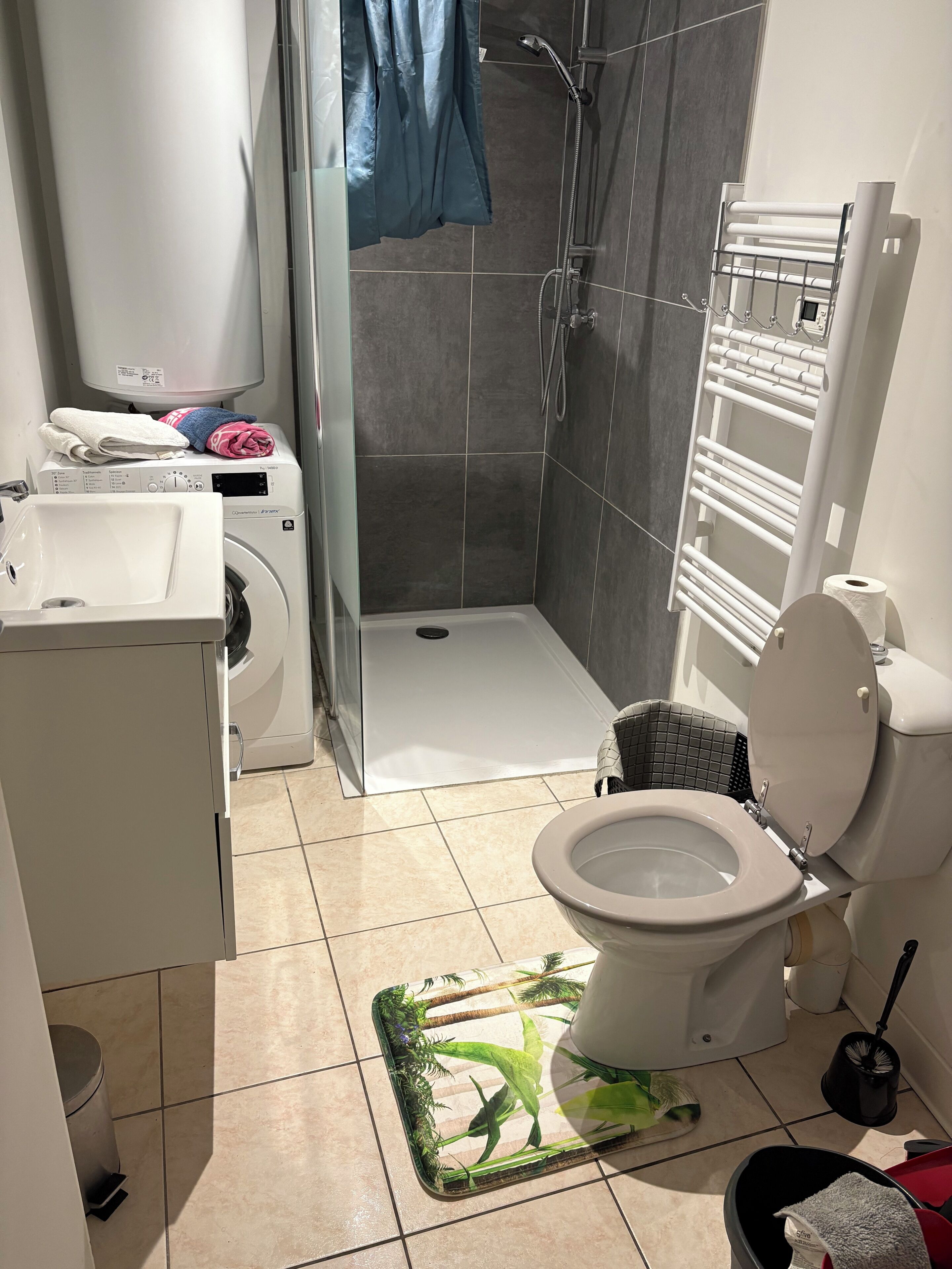 Hårtørrer, håndklæder, Sæbe, Toiletpapir