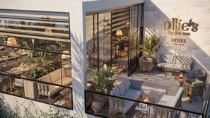 Standard-Doppel- oder -Zweibettzimmer, Bergblick | Speisen im Freien