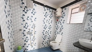 A bathroom with a toilet, bidet, shower, and sink. - Kiya Kedia Niketan Salt Lake (Barasat)