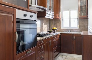 Private kitchen - Spacious villa with beautiful large garden (NEA MOUDANIA)