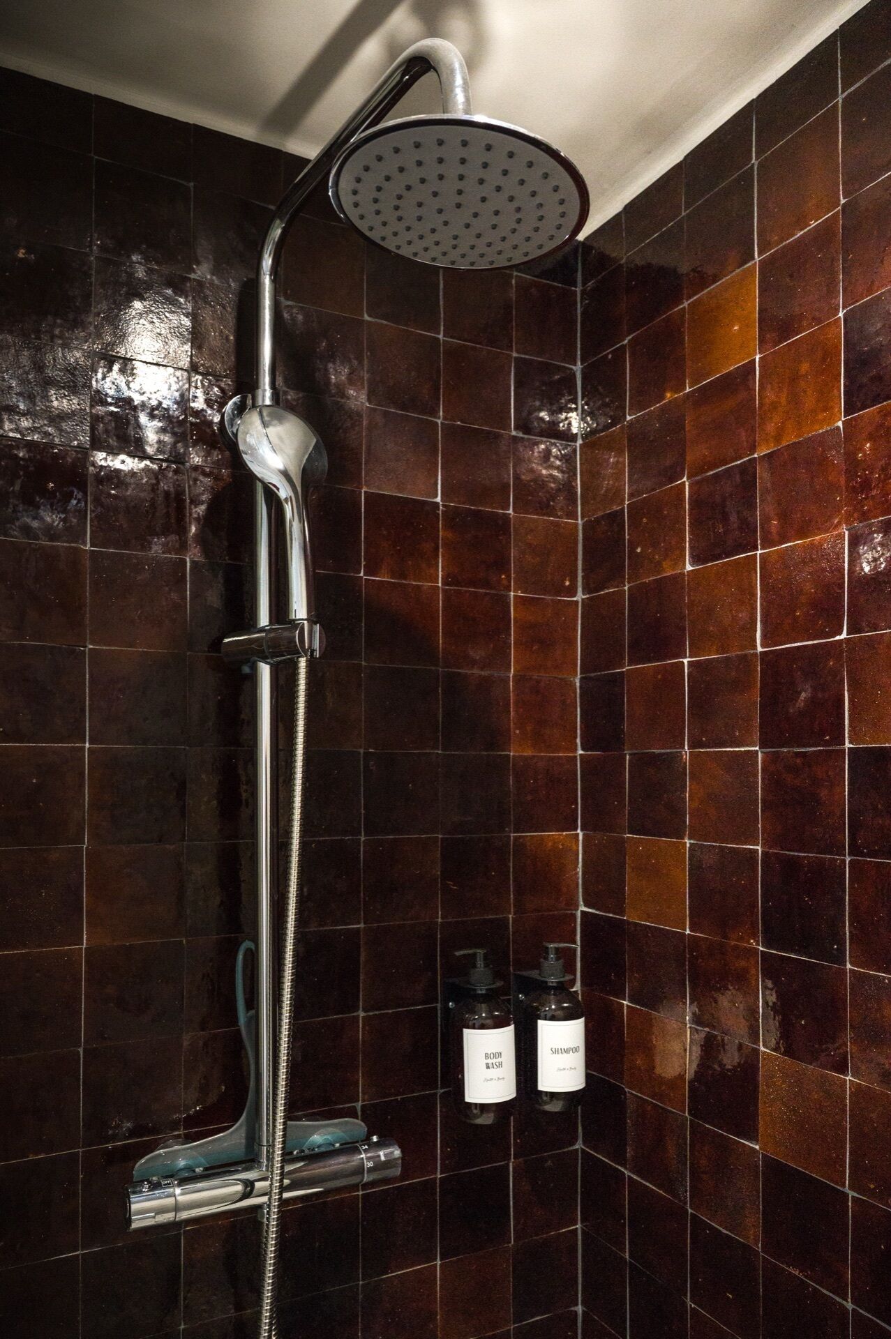 Douche, sèche-cheveux, serviettes fournies, savon