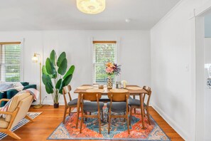 Dining - Charming Bungalow Walkable to Main St | King Suite, Yard, Workspace (Elgin)