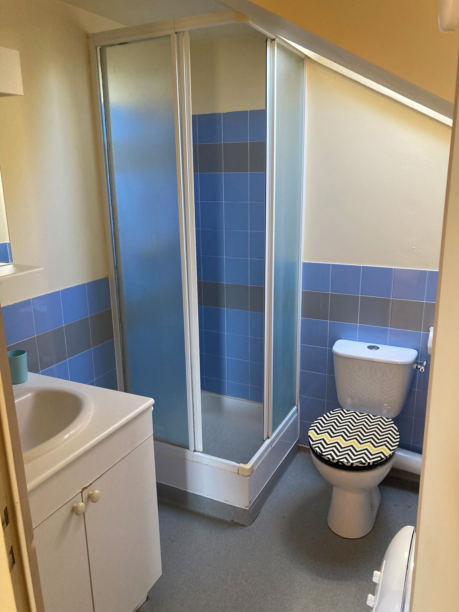 Een douche, toiletpapier